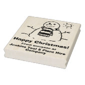Sneeuwman met Gelukkige Kerstmisboodschap! Rubberstempel (Stempel)