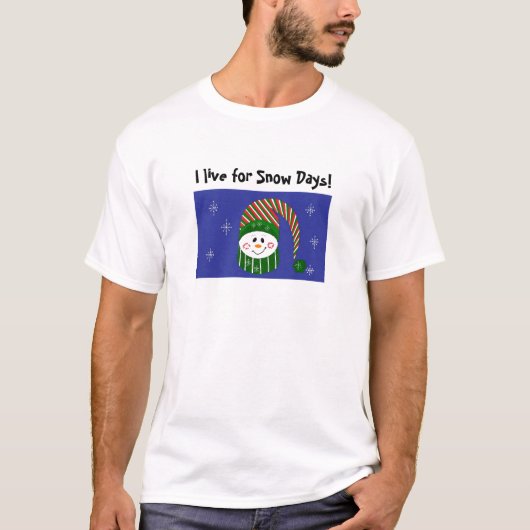 Sneeuwman met gestreepte hoed t-shirt (Voorkant)