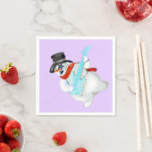 Sneeuwman met Gitaar Grappige Kerst Servetten (Insitu)