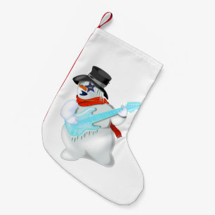 Sneeuwman met Gitaar Grappige Kerstmis Kousen Kleine Kerstsok