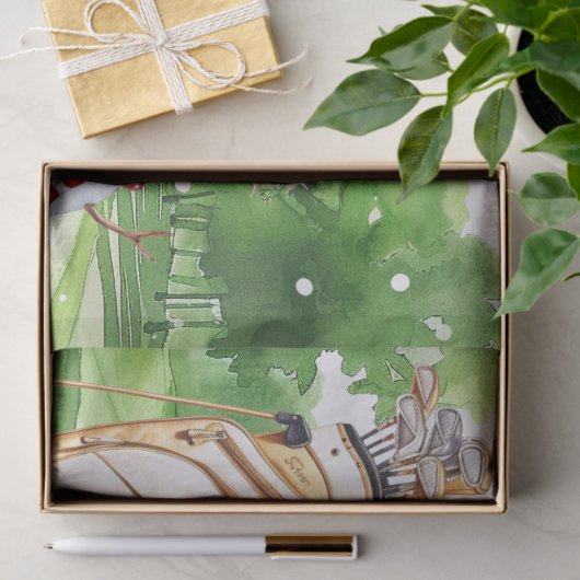 Sneeuwman met golf-thema golfer kerstcadeau tissuepapier (Geschenk)