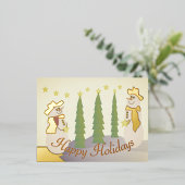 Sneeuwman met gouden accenten folie feestdagen briefkaart (Staand Voorkant)