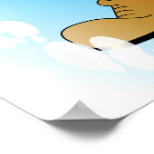 Sneeuwman met groene kerstversiering poster (Hoek)