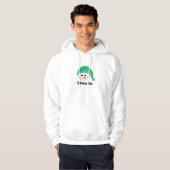 Sneeuwman met groene muts hoodie (Voorkant volledig)
