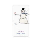Sneeuwman met Heart Gift Labels (Voorkant)