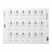 Sneeuwman met Heart Gift Labels (Full Sheet)