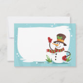 Sneeuwman met hoed bedankkaart kaart (Achterkant)
