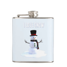 Sneeuwman met hoed en sjaal. Ik hou van sneeuw