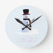 Sneeuwman met hoed en sjaal. Ik hou van sneeuw