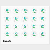 Sneeuwman met hoed en sjaal ronde sticker (Vel)