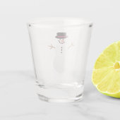 Sneeuwman met hoge hoed shot glas (Achterkant)