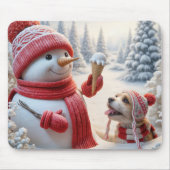Sneeuwman met ijskegel muismat (Voorkant)