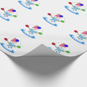 Sneeuwman met jongleerpret cadeaupapier (Hoek)