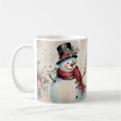 sneeuwman met kerstbloemen koffie Mok (Links)