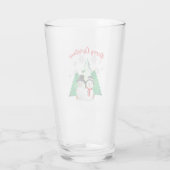Sneeuwman met Kerstbomen / Kerstfeest Glas (Achterkant)