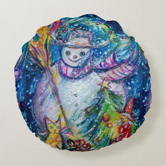 SNEEUWMAN MET KERSTBOOM EN SPEELGOED ROND KUSSEN (Achterkant)