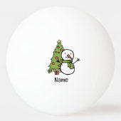Sneeuwman met Kerstboom Pingpongbal (Voorkant)