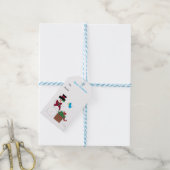 Sneeuwman met Kerstplanter Cadeaulabel (Met Touw)