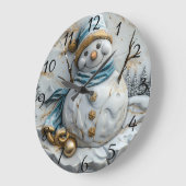 Sneeuwman met kerstsfeer grote klok (Hoek)