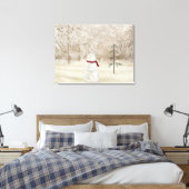 Sneeuwman met Kerstster Canvas Afdruk (Insitu (Slaapkamer))