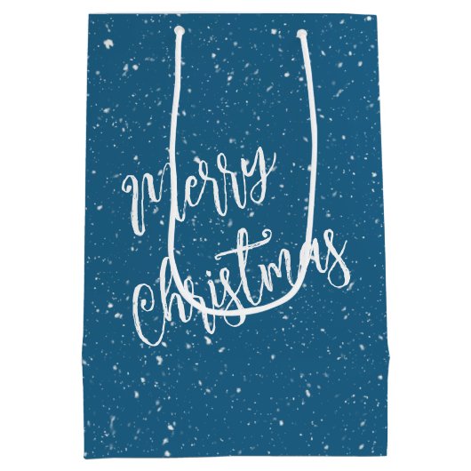 Sneeuwman met kerstverlichting medium cadeauzakje (Achterkant)