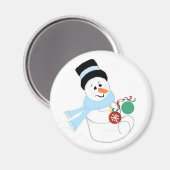 Sneeuwman met Kerstversiering Magneet (Voorkant / Achterkant)