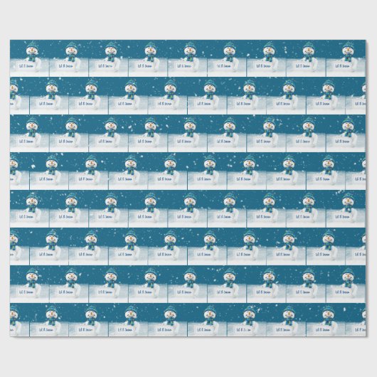 Sneeuwman met LET IT SNOW Sign Cadeaupapier (Vlak)