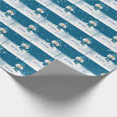 Sneeuwman met LET IT SNOW Sign Cadeaupapier (Hoek)