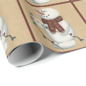Sneeuwman met licht omslagpapier cadeaupapier (Rol Hoek)