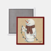 Sneeuwman met lichtmagneet magneet (Voorkant / Achterkant)