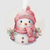 Sneeuwman met Naam Acryl Ornament (voorkant)