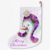Sneeuwman met Pet Christmas Stocking Kleine Kerstsok (Achterkant)