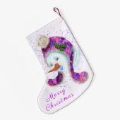 Sneeuwman met Pet Christmas Stocking Kleine Kerstsok (Achterkant (Hangend))