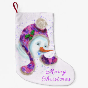 Sneeuwman met Pet Christmas Stocking Kleine Kerstsok