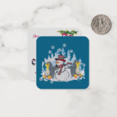 Sneeuwman met Pinguïns Notitiekaartje (Voorkant / Achterkant in situ)