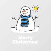 Sneeuwman met Prettig Kerstfeest Raamsticker (Vel)
