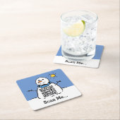 Sneeuwman met QR-code Kartonnen Onderzetters (Insitu)