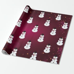 Sneeuwman Met Rode Hoed Cadeaupapier
