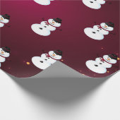 Sneeuwman Met Rode Hoed Cadeaupapier (Hoek)