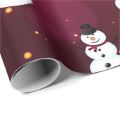 Sneeuwman Met Rode Hoed Cadeaupapier (Rol Hoek)