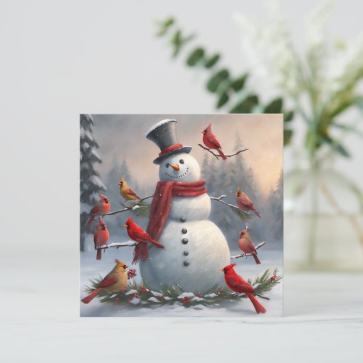 Sneeuwman met Rode Kardinalen Snowy (Staand voorkant)