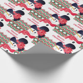 Sneeuwman met rood cadeaupapier (Hoek)