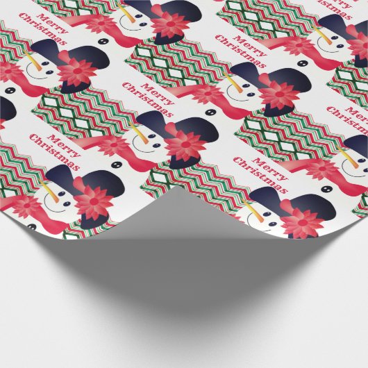 Sneeuwman met rood cadeaupapier (Hoek)