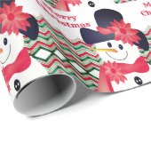 Sneeuwman met rood cadeaupapier (Rol Hoek)