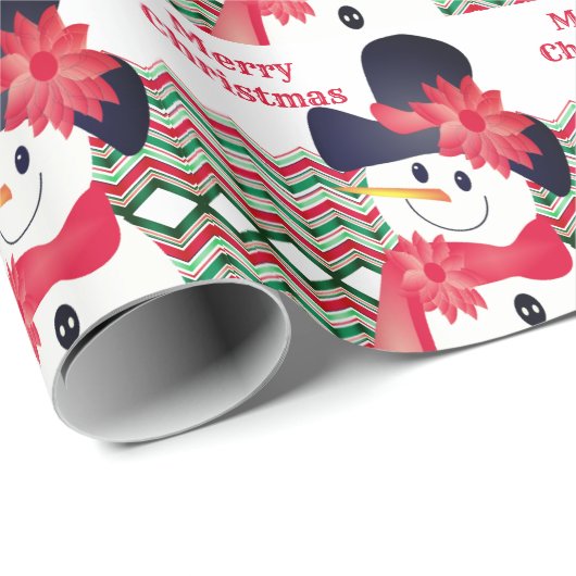 Sneeuwman met rood cadeaupapier (Rol Hoek)