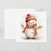 Sneeuwman met rood Pet kerst Feestdagenkaart (Voorkant / Achterkant)