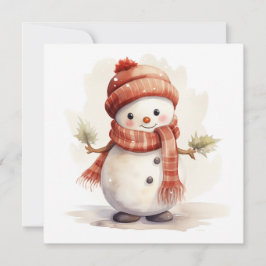 Sneeuwman met rood Pet kerst Feestdagenkaart