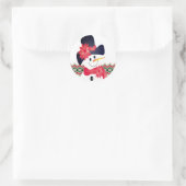 Sneeuwman met rood ronde sticker (Tas)