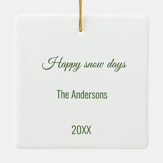 Sneeuwman met roze sjaal en snoepriet Ornament (Achterkant)