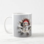 Sneeuwman met Santa Hat 3D Breakout Koffiemok (Links)